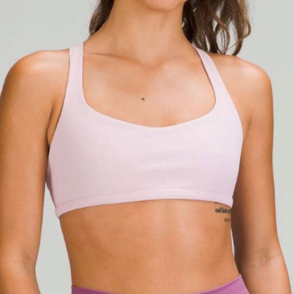 Lululemon NWOT free to be ribbed bra pink peony * light support, A/B cup - Picture 1 of 3
